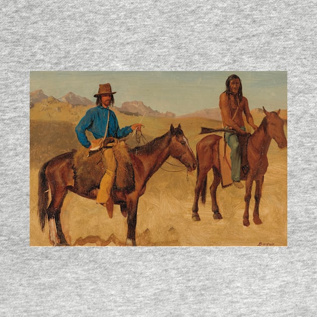 Trapper And Indian Guide On Horseback by Albert Bierstadt by Classic Art Stall